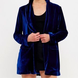 INC International Concepts Blue Blazer Velvet One Button New XL